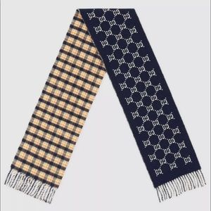 100% wool Gucci gg plaid scarf
